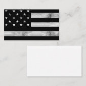 アメリカ国旗素朴ウッド白黒愛国的アメリカ 名刺 (正面/裏面)