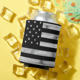アメリカ国旗素朴ウッド白黒愛国的アメリカ 缶クーラー