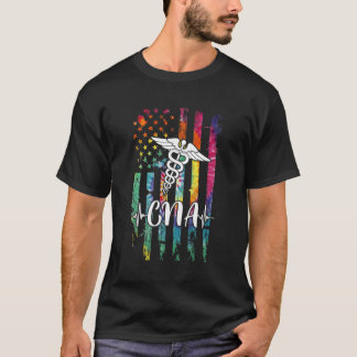 アメリカ国旗絞り染めCna衣装ナースデイヌルシン Tシャツ