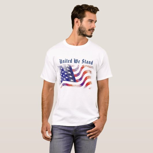 アメリカ国旗統一された – 私たち立ち、メンズ Tシャツ (正面フル)
