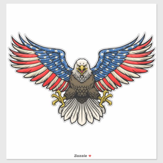 アメリカ国旗色彩の鮮やかのハゲ・イーグル愛国心 シール (シート)