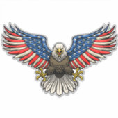 アメリカ国旗色彩の鮮やかのハゲ・イーグル愛国心 シール (正面)