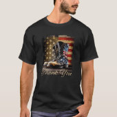 アメリカ国旗誇りを持った戦士軍隊愛国者タ Tシャツ (正面)