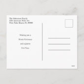 アメリカ国旗賛美無料クリスマス シーズンポストカード (裏面)