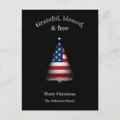 アメリカ国旗賛美無料クリスマス シーズンポストカード (正面)