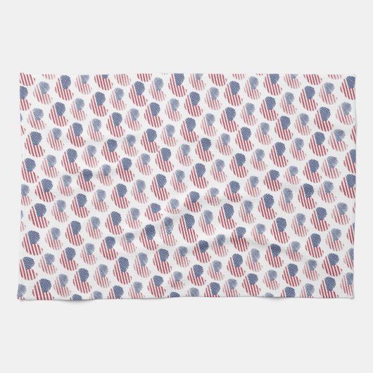 アメリカ国旗赤白青愛国心 キッチンタオル (横)