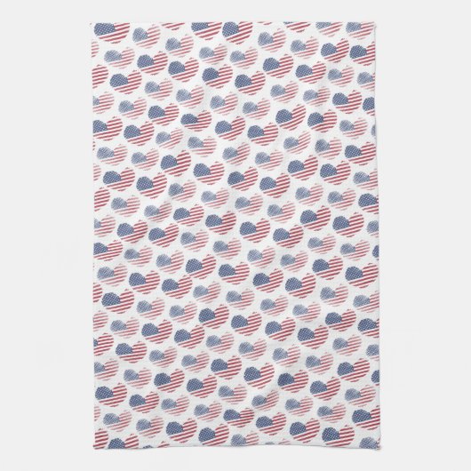 アメリカ国旗赤白青愛国心 キッチンタオル (縦)
