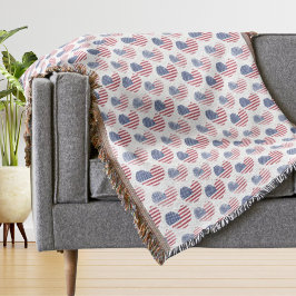 アメリカ国旗赤白青愛国心 スローブランケット