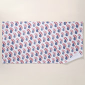 アメリカ国旗赤白青愛国心 ビーチタオル (正面)