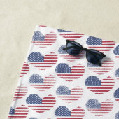 アメリカ国旗赤白青愛国心 ビーチタオル (インサイチュ)