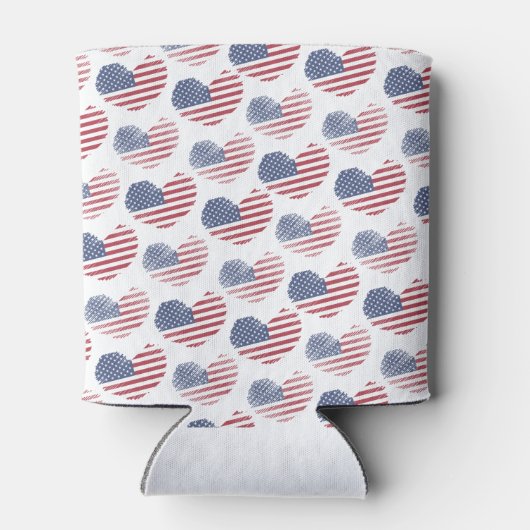 アメリカ国旗赤白青愛国心 缶クーラー (裏面)