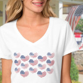 アメリカ国旗赤白青愛国心 Tシャツ