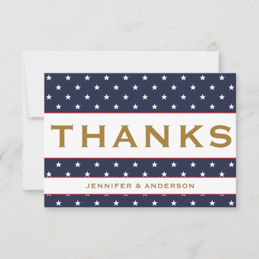 アメリカ国旗赤白青愛国感謝してい君 出欠カード (正面)