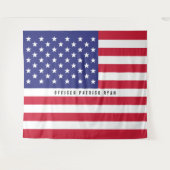 アメリカ国旗赤白青愛国的モノグラム タペストリー (正面(横))