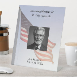 アメリカ国旗軍隊エレガント葬儀記念 台座サイン