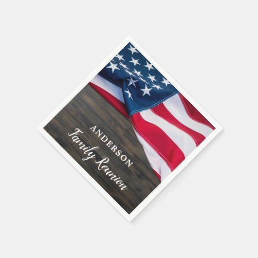 アメリカ国旗軍隊ファミリー懇親会愛国心 スタンダードカクテルナプキン (角)