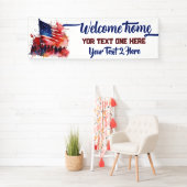 アメリカ国旗軍隊歓迎ホームバナー 横断幕 (インサイチュ)