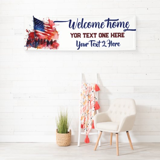 アメリカ国旗軍隊歓迎ホームバナー 横断幕 (インサイチュ)