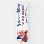 アメリカ国旗軍隊歓迎ホームバナー 横断幕 (縦)