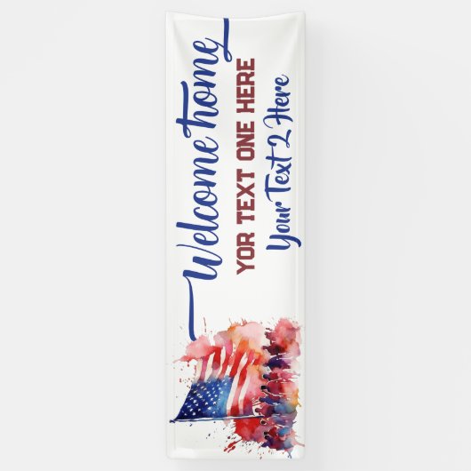 アメリカ国旗軍隊歓迎ホームバナー 横断幕 (縦)