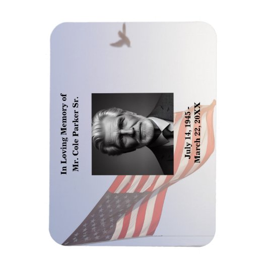 アメリカ国旗軍隊葬儀記念写真 マグネット (縦)