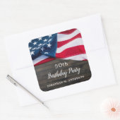 アメリカ国旗軍隊誕生日党愛国心 スクエアシール (封筒)