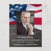 アメリカ国旗軍隊退役軍人お祝い・オブ・ライフ インビテーションポストカード (正面)