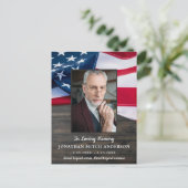 アメリカ国旗軍隊退役軍人お祝い・オブ・ライフ インビテーションポストカード (スタンド正面)