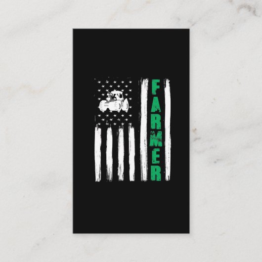 アメリカ国旗農家トラクタ愛国誇りを持った米国 名刺 (正面)