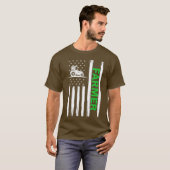 アメリカ国旗農家ライフ農業カントリーランチ Tシャツ (正面フル)
