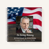 アメリカ国旗退役軍人メモリアル葬儀ゲストブック ノートブック (正面)