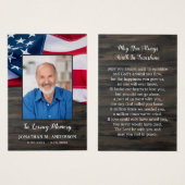 アメリカ国旗退役軍人メモリアル葬儀祈りの言葉カード (正面&裏面)