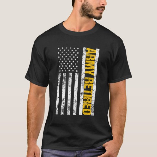 アメリカ国旗退職した軍 Tシャツ (正面)