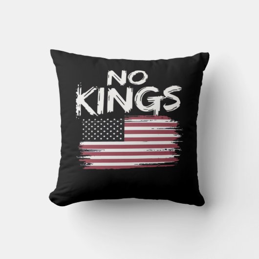 アメリカ国旗逆さ distress No Kings 長い F クッション (正面)
