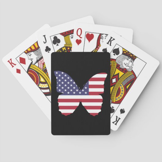アメリカ国旗遊の蝶のカード トランプ (裏面)