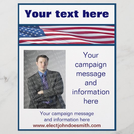 アメリカ国旗選挙キャンペーンフライヤーテンプレート チラシ (正面)
