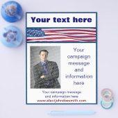 アメリカ国旗選挙キャンペーンフライヤーテンプレート チラシ (シングル)