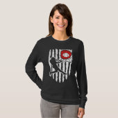 アメリカ国旗野球選手 1 Tシャツ (正面フル)
