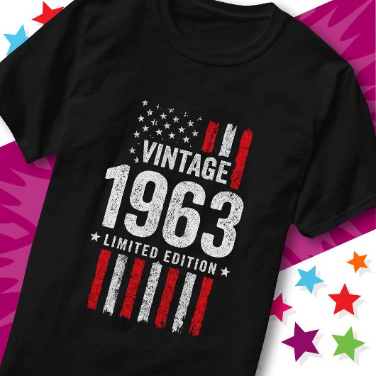 アメリカ国旗限定版スターヴィンテージ1963 Tシャツ