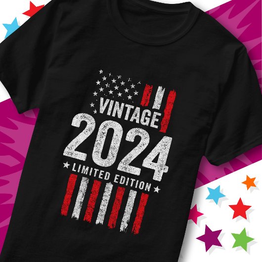 アメリカ国旗限定版スターヴィンテージ2024 Tシャツ