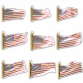 アメリカ国旗飛んでいる シール (正面)