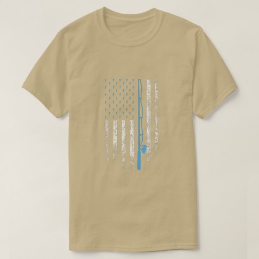 アメリカ国旗魚釣りヴィンテージベース魚釣りR Tシャツ (デザイン正面)
