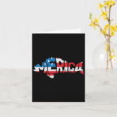 アメリカ国旗魚釣り愛好家漁師おもしろい釣り カード (黄色い花)