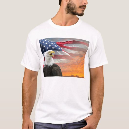 アメリカ国旗鷲 Tシャツ (正面)