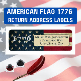 アメリカ国旗1776リターンアドレス ラベル