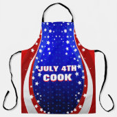 アメリカ国旗2の星とストライプカスタム文字 エプロン (正面)