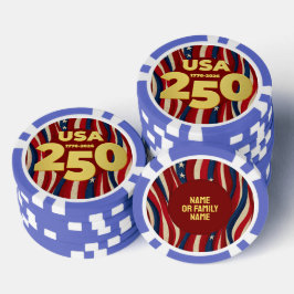 アメリカ国旗250周年記念ゴールドフラグ ポーカーチップ