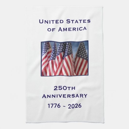 アメリカ国旗250周年記念パトリオティック キッチンタオル (縦)