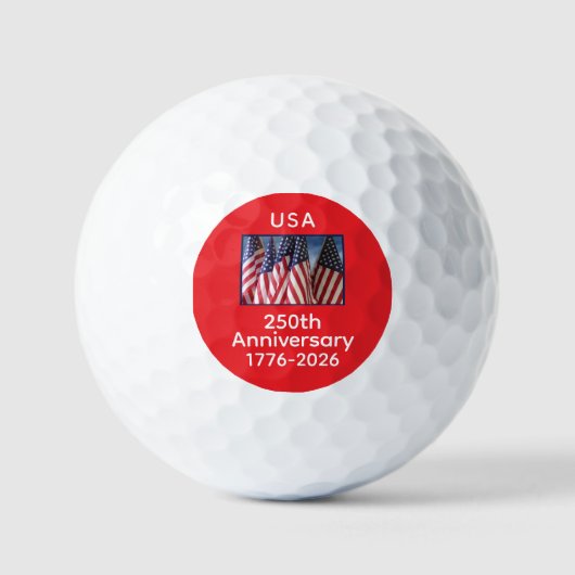 アメリカ国旗250周年記念誕生日 ゴルフボール (正面)