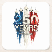アメリカ国旗250周年記念 スクエアペーパーコースター (正面)